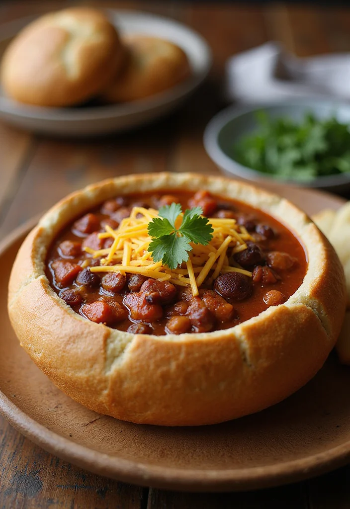 10 Bread Dinner Recipes for Simple Comfort - 2. Savory Bread Bowl Chili