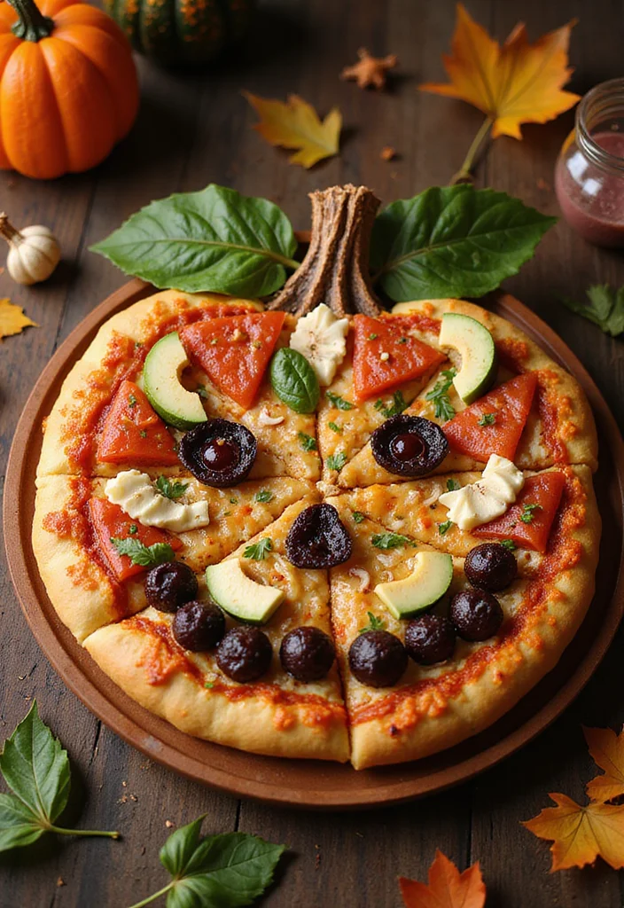 10 Halloween Dinner Recipes Fun and Festive - 2. Pumpkin Pizza Wreath