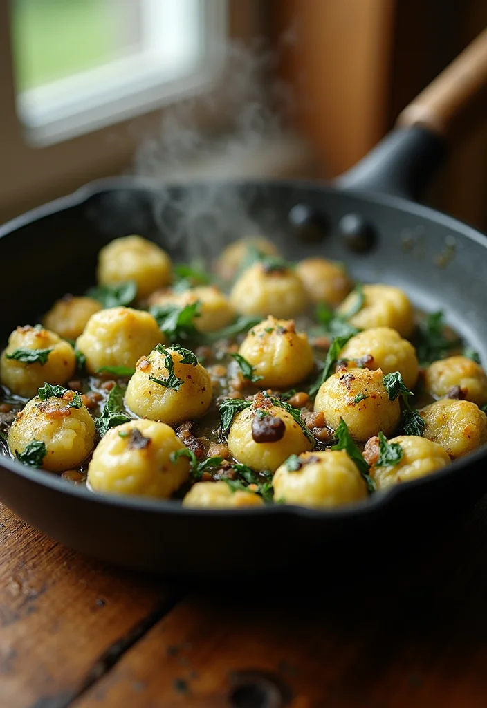 10 Healthy Gnocchi Recipes for Light Comfort - 4. Mushroom and Spinach Gnocchi Skillet