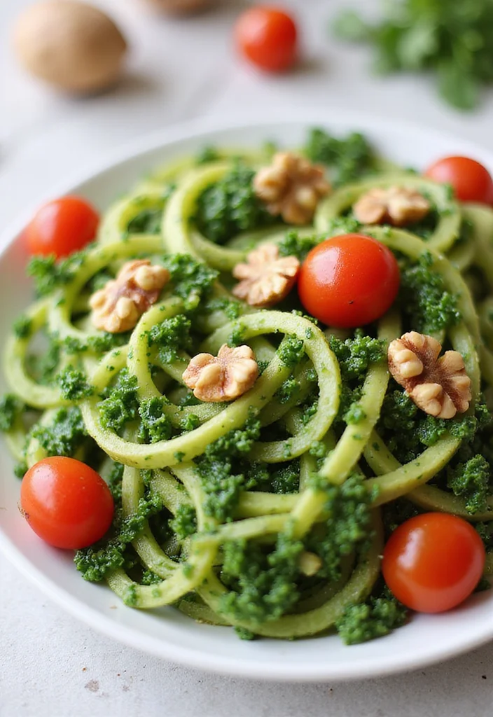 10 Kale Dinner Recipes for Nutritious Meals - 8. Kale Pesto and Zucchini Noodles