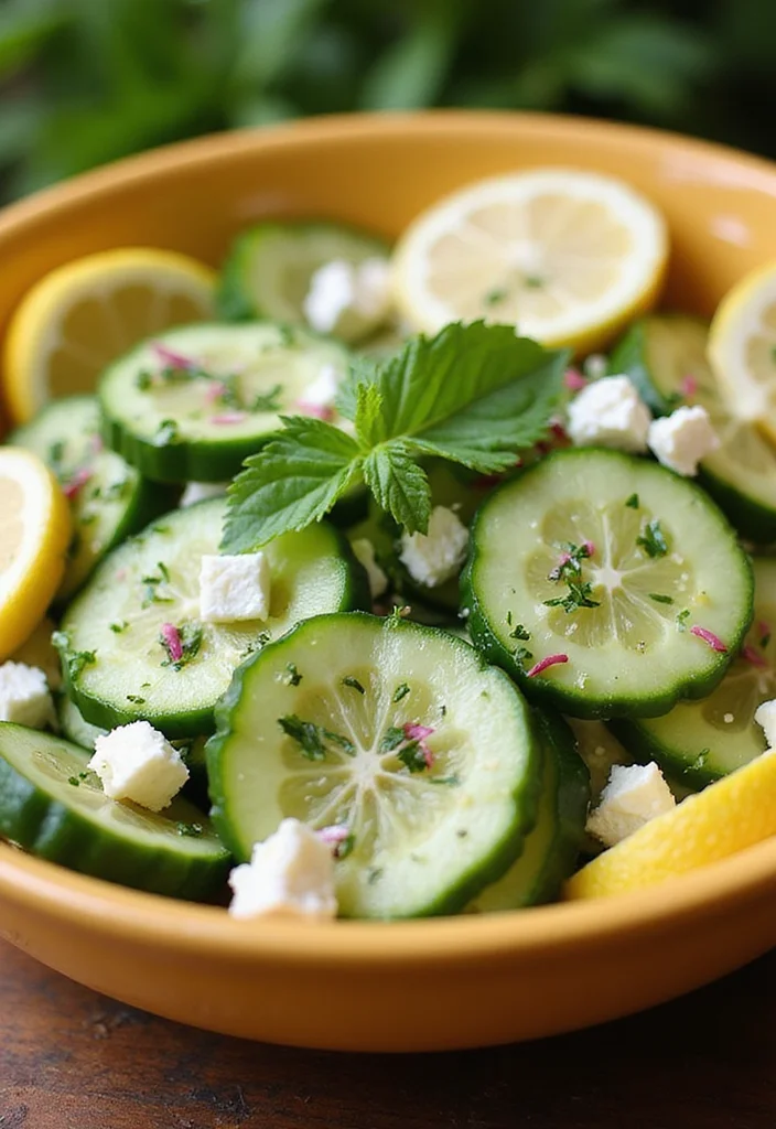 10 Keto Cucumber Recipes Light and Refreshing - 4. Cucumber and Feta Salad