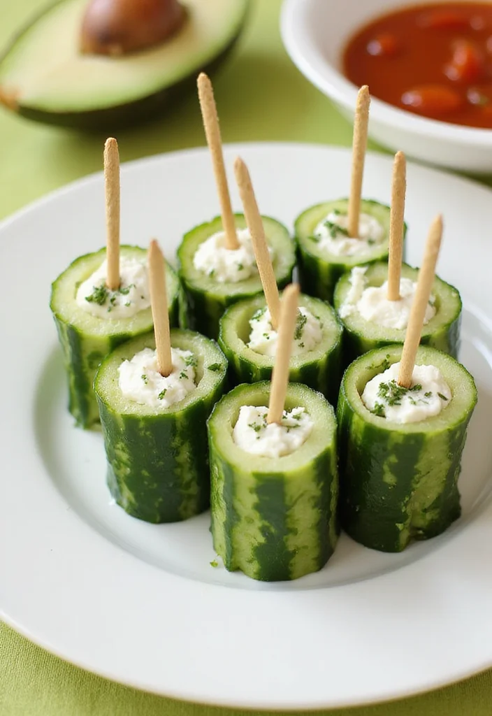 10 Keto Cucumber Recipes Light and Refreshing - 5. Cucumber Roll-Ups with Cream Cheese