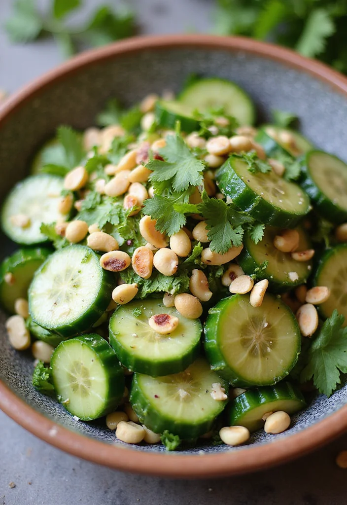 10 Keto Cucumber Recipes Light and Refreshing - 6. Thai Cucumber Salad with Peanuts