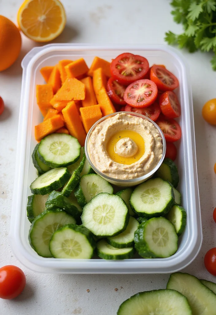 10 Keto Cucumber Recipes Light and Refreshing - 9. Cucumber and Hummus Snack Boxes