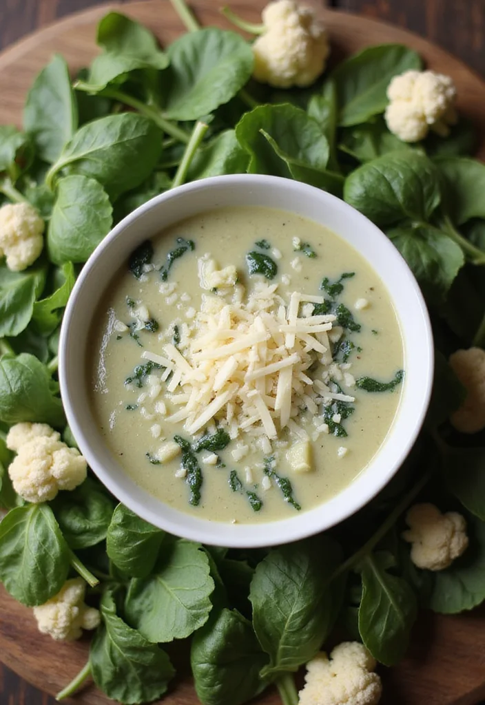 10 Keto Vegetable Soup Recipes for Simple Warm Bowls - 1. Creamy Cauliflower and Spinach Soup