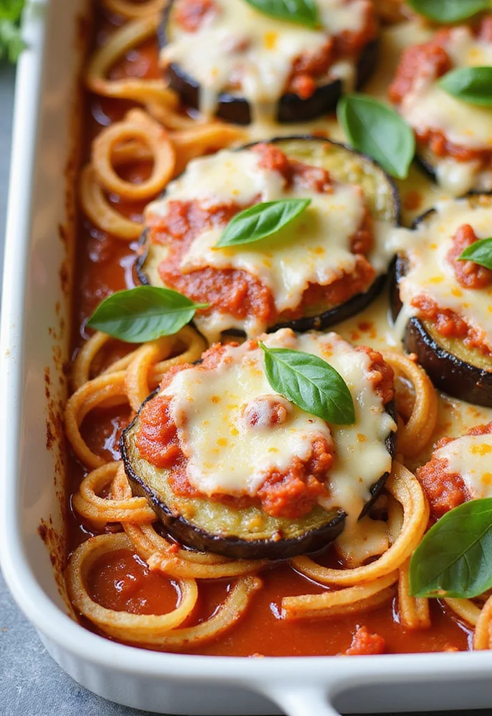 10 Keto Zoodle Recipes for Light Pasta Style Meals - 8. Eggplant Parmesan Zoodles