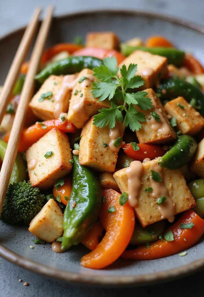 10 Vegan Chinese Recipes for Easy Flavorful Meals - 2. Tofu Stir-Fry with Cashew Sauce