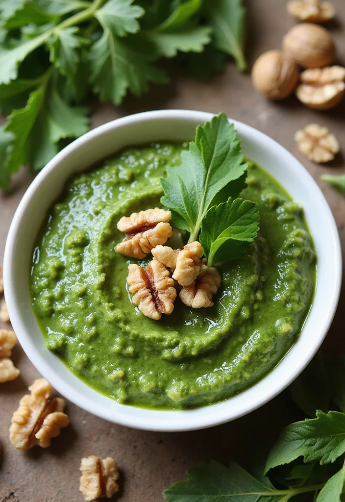 10 Vegan Pesto Recipes Fresh and Flavorful - 1. Arugula & Walnut Pesto