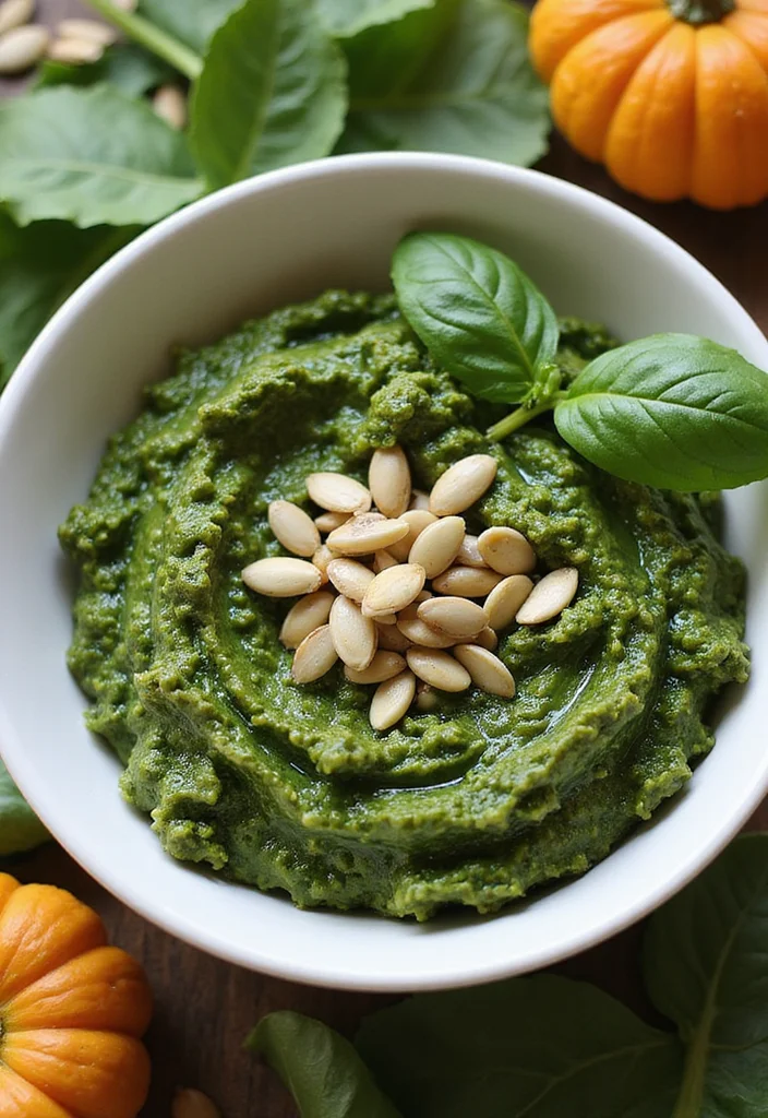 10 Vegan Pesto Recipes Fresh and Flavorful - 3. Spinach & Pumpkin Seed Pesto