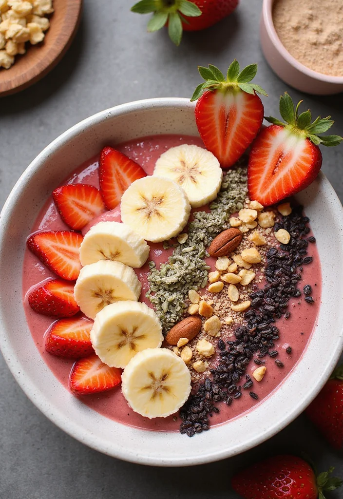 10 Weight Watchers Dessert Recipes: Smart and Tasty - 10. Strawberry Banana Smoothie Bowl