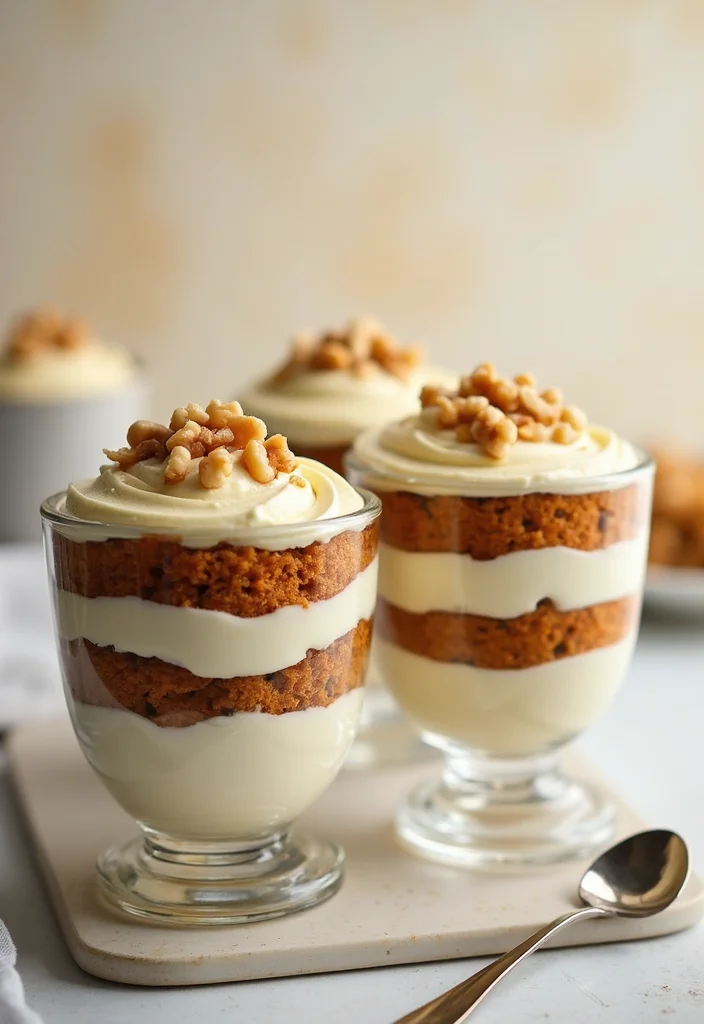 12 Dessert Cup Recipes Simple and Pretty - 11. Carrot Cake Dessert Cups