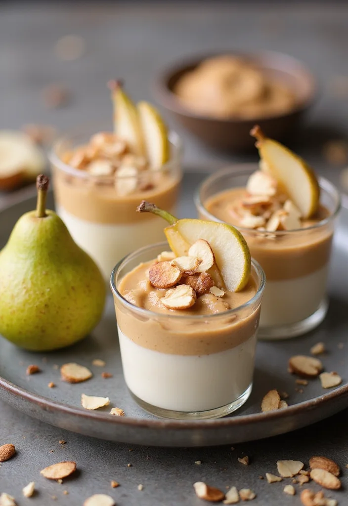 12 Dessert Cup Recipes Simple and Pretty - 7. Caramelized Pear and Almond Cups