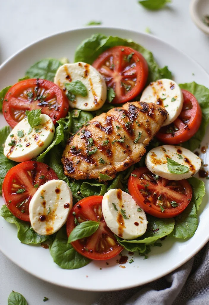 12 Fresh Dinner Recipes Light and Flavorful - 11. Caprese Salad with Grilled Chicken