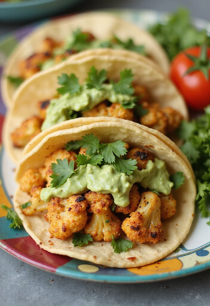 12 Fresh Dinner Recipes Light and Flavorful - 4. Cauliflower Tacos with Avocado Cream