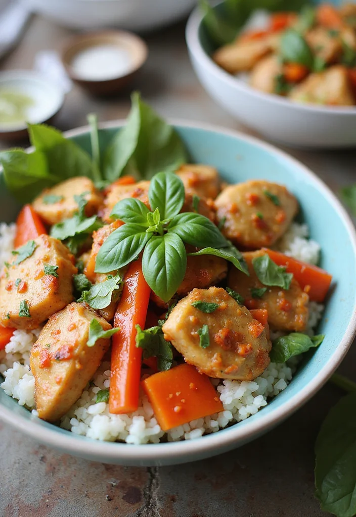12 Fresh Dinner Recipes Light and Flavorful - 5. Thai Basil Chicken Bowls