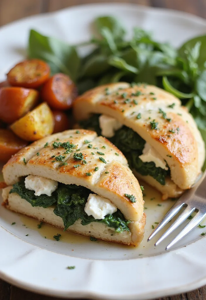12 Fresh Dinner Recipes Light and Flavorful - 8. Spinach and Feta Stuffed Chicken