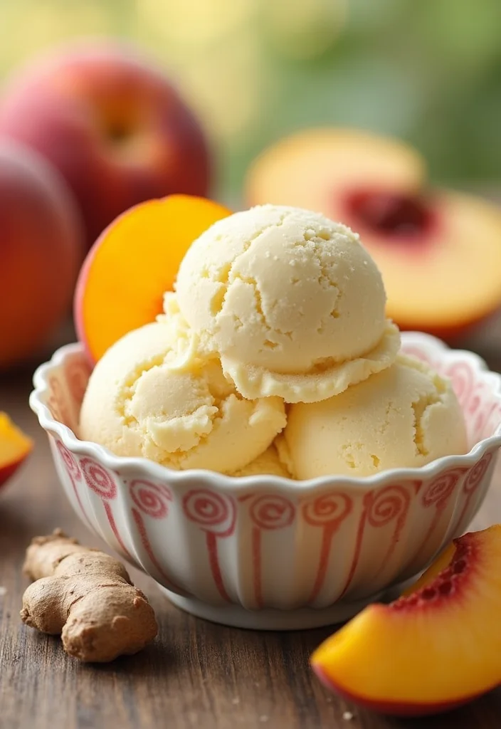 12 Fun and Easy Vegan Ice Cream Dessert Recipes - 11. Ginger Peach Ice Cream