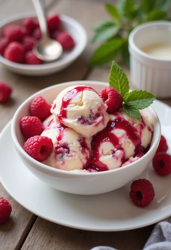 12 Fun and Easy Vegan Ice Cream Dessert Recipes - 12. Raspberry Swirl Ice Cream