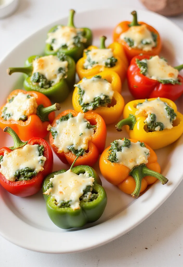 12 Keto Cheese Recipes for Low Carb Comfort - 5. Cheese and Spinach Stuffed Mini Peppers