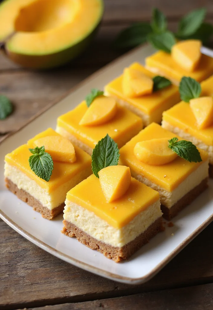 12 Mango Dessert Recipes Sweet and Refreshing - 4. Mango Cheesecake Bars