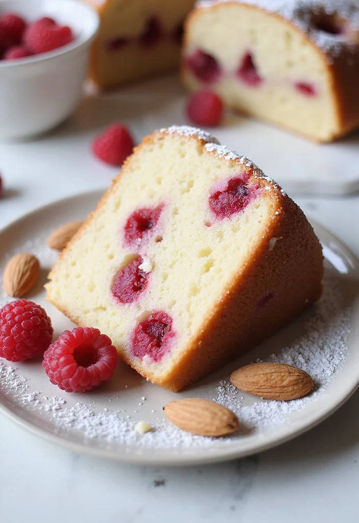 12 Raspberry Dessert Recipes Bright and Juicy - 5. Raspberry Almond Cake
