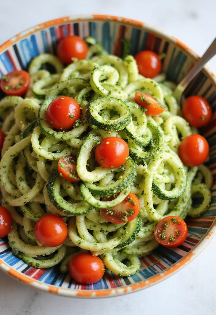12 Savory Dinner Recipes for Every Night - 10. Zucchini Noodles with Pesto and Cherry Tomatoes