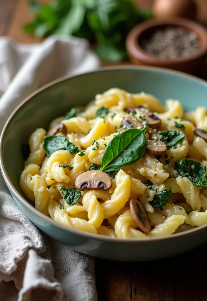 12 Savory Dinner Recipes for Every Night - 3. Creamy Spinach and Mushroom Pasta