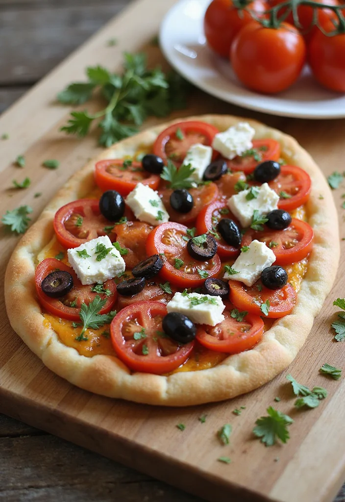12 Tomato Dinner Recipes Fresh and Satisfying - 9. Mediterranean Tomato and Olive Flatbread