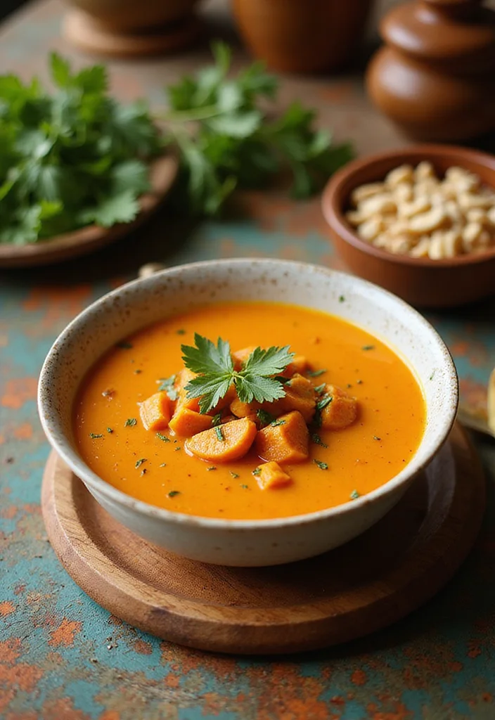 12 Vegan Soup Recipes Warm and Nourishing - 8. Sweet Potato and Peanut Soup